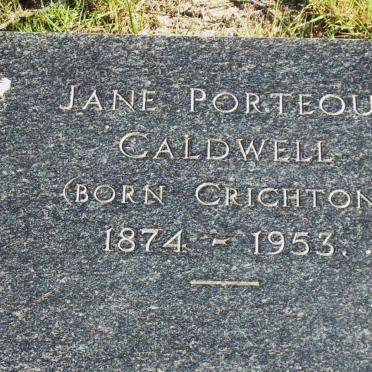 CALDWELL Jane Porteous nee CRICHTON 1874-1953
