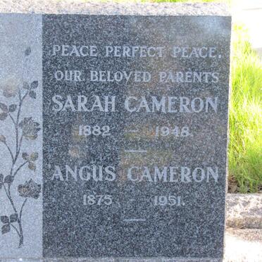 CAMERON Angus 1875-1951 &amp; Sarah 1882-1948