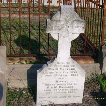 CALLARD Archie 1899-1900 :: CALLARD Winnie 1899-1901