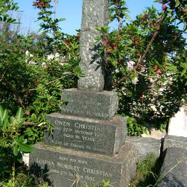 CHRISTIAN Vyvyan Howard Owen -1953 &amp; Louisa Worsley -1957
