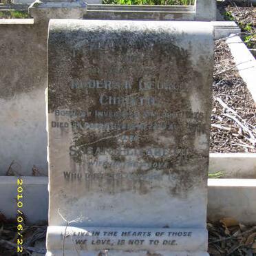 CHRISTIE Roderick George 1876-1935 &amp; Susan Elizabeth -1939