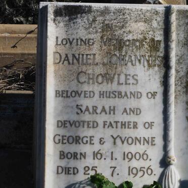 CHOWLES Daniel Johannes 1906-1956