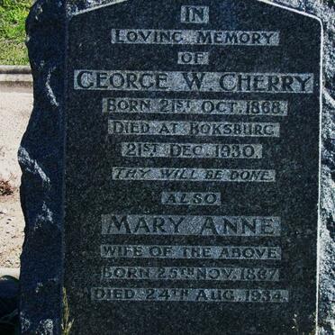 CHERRY George W. 1968-1930 &amp; Mary Anne 1867-1934