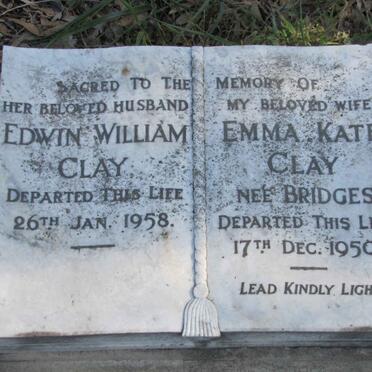 CLAY Edwin William -1958 &amp; Emma Kate -1950