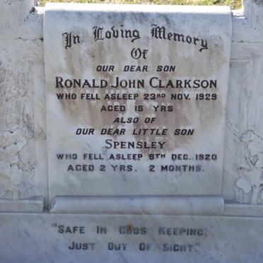 CLARKSON Ronald John -1929 :: CLARKSON Spensley -1920