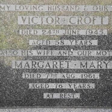 CROFT Victor -1945 &amp; Margaret Mary -1961