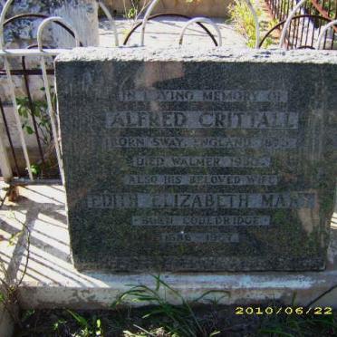 CRITTALL Alfred 1873-1950 &amp; Edith Elizabeth Mary COULDRIDGE 1886-1957