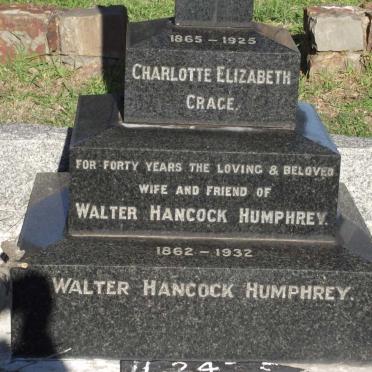 CRAGE Walter Hancock Humphrey 1862-1932 &amp; Charlotte Elizabeth 1865-1925 