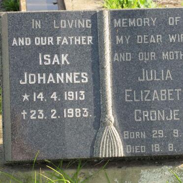 CRONJE Isak Johannes 1913-1983 &amp; Julia Elizabeth 1911-1970