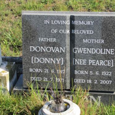 DALTON Donovan 1917-1971 &amp; Gwendoline PEARCE 1922-2007