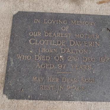 DAVERIN Clotilde nee DALTON -1971