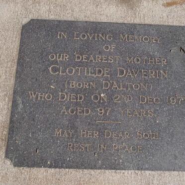 DAVERIN Clotilde nee DALTON -1971