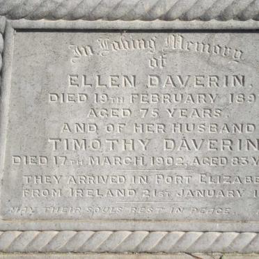 DAVERIN Timothy -1902 &amp; Ellen -1897