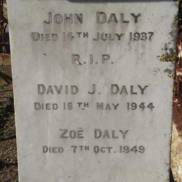 DALY John -1937 :: DALY David J. -1944 :: DALY Zoe -1949