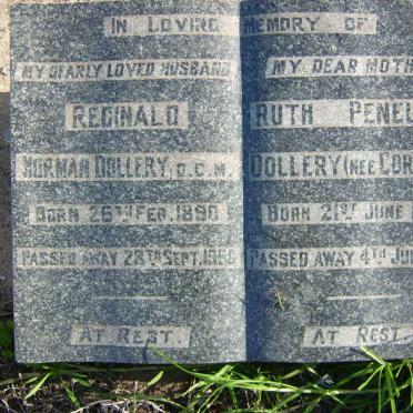 DOLLERY Reginald Norman 1890-1950 &amp; Ruth Penelope CORNWELL 1892-1975