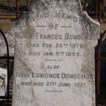 DONOGHUE Mary Frances 1878-1899 :: DONOGHUE John Esmonde -1931