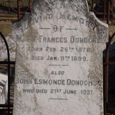 DONOGHUE Mary Frances 1878-1899 :: DONOGHUE John Esmonde -1931