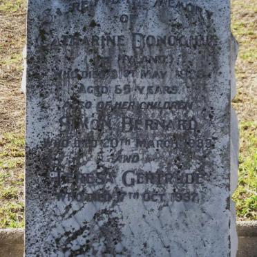 DONOGHUE Catharine nee HYLAND -1939 :: DONOGHUE Simon Bernard -1933 :: DONOGHUE Teresa Gertrude -1937