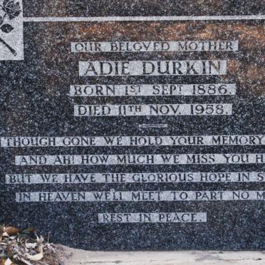 DURKIN  Adie 1886-1958