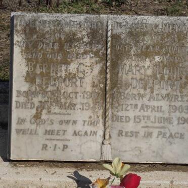 DELPORT Barnet C. 1907-1948 &amp; Mary Louisa ALVAREZ 1903-1968