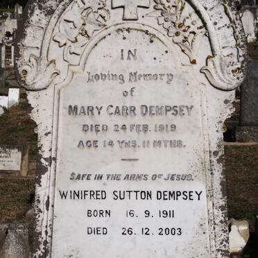 DEMPSEY Mary Carr -1919 :: DEMPSEY Winifred Sutton 1911-2003