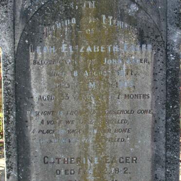 EAGER Leah Elizabeth 1871-1905 :: EAGER Catherine -1912