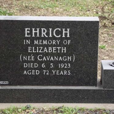 EHRICH Elizabeth nee CAVANAGH -1923