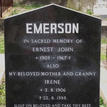 EMERSON Ernest John 1909-1967 &amp; Irene 1906-1988