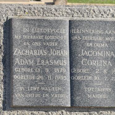 ERASMUS Zacharias Johan Adam 1879-1953 &amp; Jacomina Corlina 1889-1966