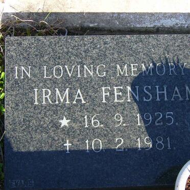 FENSHAM Irma 1925-1981