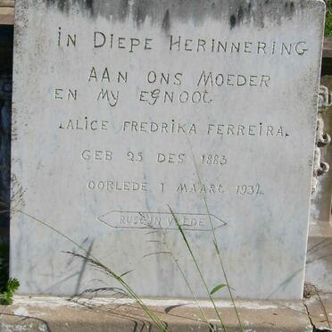 FERREIRA Alice Fredrika 1883-1932