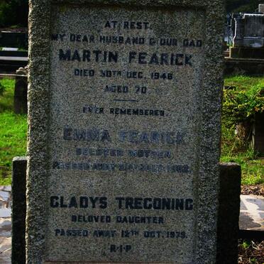 FEARICK Martin -1948 &amp; Emma -1982 :: TREGONNING Gladys -1979