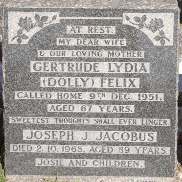 FELIX Joseph J. Jacobus -1968 &amp; Gertrude Lydia  -1951