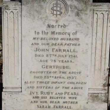 FARRALL John -1941 &amp; Sarah -1946
