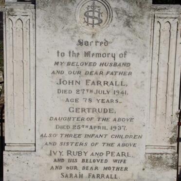 FARRALL John -1941 &amp; Sarah -1946