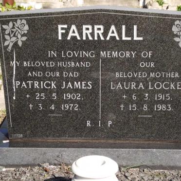 FARRALL Patrick James 1902-1972 &amp; Laura Locke 1915-1983