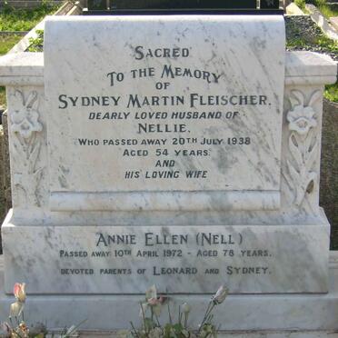 FLEISCHER Sydney Martin 1938 &amp; Nellie :: FLEISCHER Annie Ellen -1972