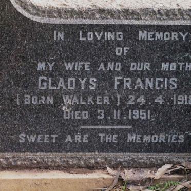 FRANCIS Gladys nee WALKER 1918-1951