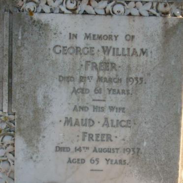 FREER George William -1935 &amp; Maud Alice -1937