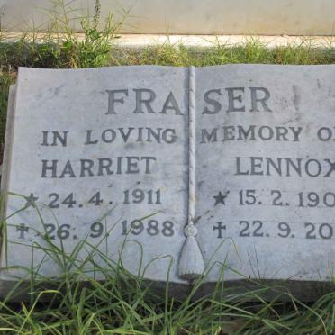 FRASER Lennox 1908-2000 &amp; Harriet 1911-1988