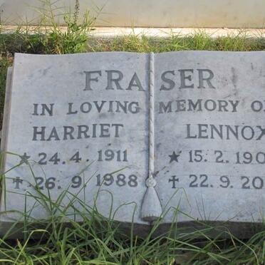 FRASER Lennox 1908-2000 &amp; Harriet 1911-1988