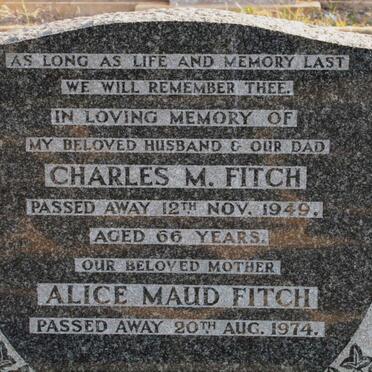 FITCH Charles M. -1949 &amp; Alice Maud -1974
