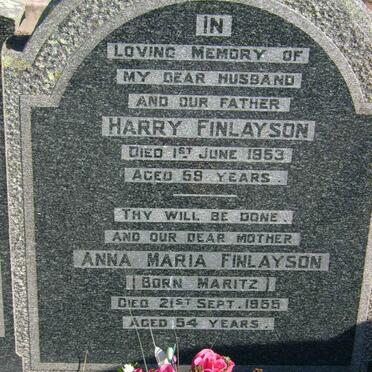 FINLAYSON Harry -1953 &amp; Anna Maria MARITZ -1955