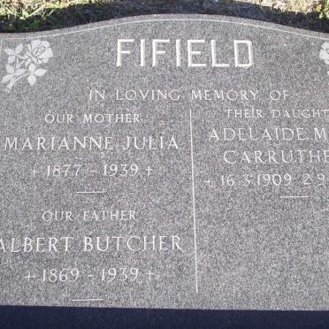 FIFIELD Albert Butcher 1869-1939 &amp; Marianne Julia 1877 - 1939 :: FIFIELD Adelaide Mary Carruthers 1909-1970