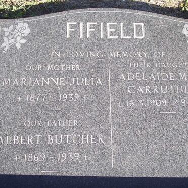 FIFIELD Albert Butcher 1869-1939 &amp; Marianne Julia 1877 - 1939 :: FIFIELD Adelaide Mary Carruthers 1909-1970