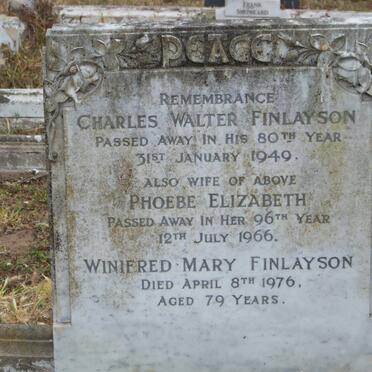 FINLAYSON Charles Walter -1949 &amp; Phoebe Elizabeth -1966 :: FINLAYSON Winifred Mary -1976