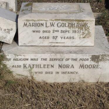 GOLDHAWK Marion L.W. -1931 :: MOORE Kathleen Nora