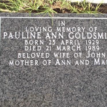 GOLDSMITH Pauline Ann 1929-1989