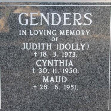 GENDERS Judith -1973 :: GENDERS Cynthia -1950 :: GENDERS Maud -1951