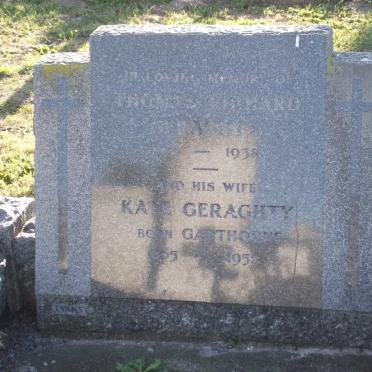 GERAGHTY Thomas ? -1938 &amp; Kate GARTHORNE -195?